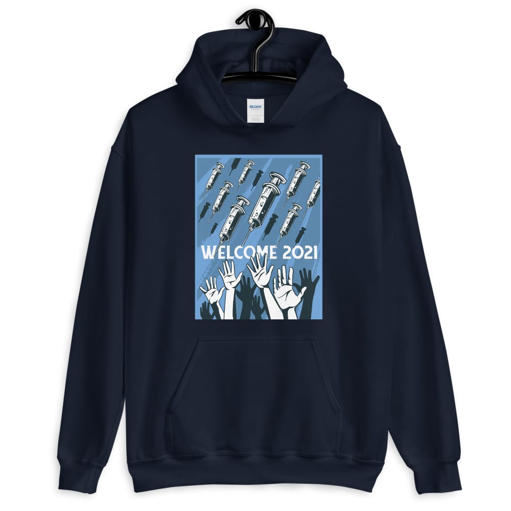 Welcome 2021 Vaccines Hoodie - Image 2