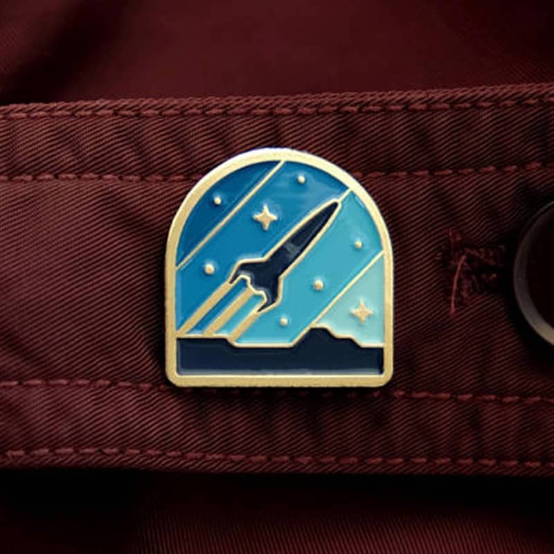 Space Rocket Enamel Pin